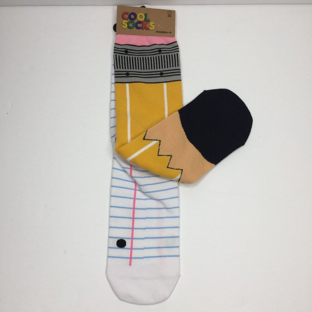 Cool Socks Kids Youth Crew Pencil Paper School Fits Notebook Teacher Sizes 6-13